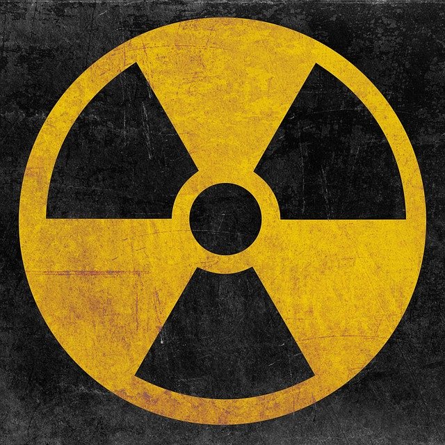 Yellow radiation warning symbol